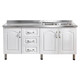 Xiaochong Simple stove cabinet stainless steel kitchen cabinet washing gas tank sink storage cabinet storage cabinet 150 four-door double basin model