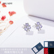 Qiao Wu Qiao Nu (in lay) 2021 new tanzanite earrings women's silver jewelry versatile crape myrtle star earrings niche high-end original design Violet Binglinghua