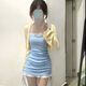 Yi Jingxuan (Yijingxuan) 2025 Internet Celebrity Hot Girl Start Skirt New Pure and Sweet Lace Vestido de cadera Cardigan Peque Nightclub Picture L 105-115Jin [Jin equivale a 0.5 kg]