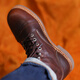 Jiepotu Amei Kaji Working Boots 8111 Paratrooper Boots Toe Layer Cowhide Retro Motorcycle Boots Martin Boots Men's Short Boots Customized Dark Brown 42