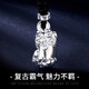 Love pure silver pendant for men solid Pixiu 990 pure silver necklace Chinese style birthday gift for husband Wealth Pixiu pendant + wax rope