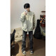 Zhidoudoupou chaqueta para hombres de primavera y otoño estilo corto guapo top tendy americano high street uniforme de béisbol ltt-7374 gris real es gris talla única m