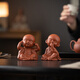 Creative purple sand four little monks tea pet ornaments Zen cute little novice monks boutique can grow tea table tea table decoration four little monks set + three-layer base/YZT