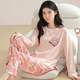 Femaiibo Pyjamas Damen Herbst 2023 Neue Baumwoll-Langhülle Dünne süße Schüler Cartoon Großgröße Home Clothing Set MP 09M9902 M 155-160c (40-50 kg)