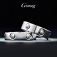 GsunG platinum ring men's PT950 couple ring men's atmospheric glossy inner arc ring platinum women's fashion card ring size 15 width about 3.5mm 4.9 grams