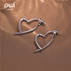 PWL Rose Story Liu Yifei's same love earrings women's plain hoops high-end earrings 2025 new earrings earrings love earrings silver