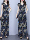 Hengyuanxiang chic and high-end floral chiffon jumpsuit suit for women summer 2024 new temperament wide-legged jumpsuit picture color S (recommended 85-94Jin [Jin equals 0.5kg])