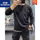ROMON's new American retro Henry collar long-sleeved T-shirt men's solid color spring and autumn casual men's sweatshirt pure cotton loose dark gray spring and autumn XL recommended 135150Jin Jin equals 0.5 kg
