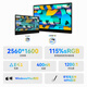 EHOMEWEI MONITEUR PORTABLE 2,5K de 16 pouces, Swittpop Switpop de l'ordinateur portable PS5 Expansion externe Écran secondaire Q3