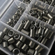 Huili's wire screw sleeve combination boxed thread repair repair sleeve wire sleeve braces thread protective sleeve M6M8M10M12 commonly used M5M1415D mixed package of 70 pieces in total