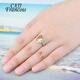 CAJJ Francois citrine small sugar cube ring for women, natural colored treasure, jewelry, gems, wealth, 925 silver inlaid jewelry accessories, No. 17