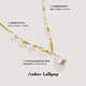 Amber Lollipop Baroque Pearl Necklace Women's Pendant Niche Clavicle Chain Anniversary Birthday Gift for Girlfriend and Wife Gold