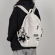 Landcase school bag for men and women, middle and high school college students backpack, college style backpack, Japanese style Harajuku all-match travel bag 1218 white