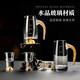 Luxury Flowers light luxury white wine glass set household high-end liquor two-liang wine container small wine glass one cup home high-end wine set gold foil wine dispenser 6 pots 6 cups + deer head cup holder
