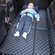Car rear seat folding bed, car rear sleeping mat, children's car travel mattress, sleeping in stroller LL8, double-sided French classic leather black and blue fat man + Mazar