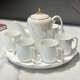 Zhengye high-end household cup tea set complete set housewarming gift moving gift water cup set for newlyweds wedding gift new Chinese style pearlescent white 8-piece set gift box