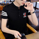 Woodpecker Coton Polon Polo Shirt Men's Men's Summer New Slim Brand Malf Half Mancheve Summer Men's Short à manches LED Half à manches Haut T8816 Black XXL