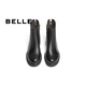 Belle (Belle) colored fashion boots for women's shopping mall same genuine leather thick heel heightened boots B8F1DDD4 black - single 37 (235mm)