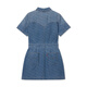 Levis amerikanischer Kurzstil Modetrendy Taille Closing Blue Ins Style Denim Kleid Dunkelblau M.