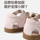 Shepherd Boy Shoes Girls Toe Toe Sandales Princesse Chaussures 2025 Été Nouveau bébé Chaussures bébé Soft Sole Front Shoes Flear Blossom Rice 20 chaussures à l'intérieur de la longueur 14,5 cm