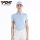 PGM Golf Clothing Women's Breathable Short Sleeve T-Shirt POLO Shirt YF673-Ice Crystal Blue [Top] XL