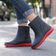 2024 Wasserdichte Schuhe Männer und Frauen Regenstiefel modische kurze Röhrchen verdickte warme Gummischuhe Arbeit nicht rutschfischer Fischerei Kücherin Regenstiefel Schwarz [Einzelschuhe] Standardgröße 38