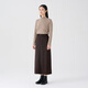 MUJI Women's Corduroy A-Line Skirt Long Skirt Women's Autumn and Winter Skirt Maillard BE09CC3A Dark Brown S (155/62A)