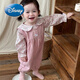 Disney Baby Suit Spring y Autumn Sweet Floral Doll Camshel Camiseta bordada de dos piezas Camisa de conejo rosa de dos piezas de dos piezas Diez outela de dos piezas 80 más grande (7 meses a 1 año)