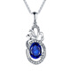 COASZE 2 carat tanzanite necklace for women 18 gold k inlaid with colored gemstones 2 carats 15.8 points diamond