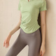 Lu Geli yoga wear women's tops sports slim short-sleeved T-shirt running quick-drying Pilates training fitness breathable tops yoga T-shirt fresh green XL recommended 115-140Jin Jin equals 0.5 kg