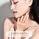 Chinese gold fugitive princess gold ring women's gold bow plain ring birthday gift for girlfriend and wife bow ring-15