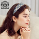 Royal sasa Royal Sasa Korean high-end fabric plaid sponge headband increases the top of the skull and goes out Internet celebrity headband