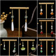 
Wenzhi horse face skirt accessories earrings new Chinese style long version tassel earrings national style flowers bamboo joint earrings cheongsam horse face E3882-2