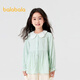 Balabala Balaba children's clothing children's long-sleeved shirt girls autumn clothing sweet and cute literary plaid top children's lapel white and green tone 00414 120