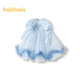 Balabala Girls Dress Puffy Mesh Skirt Sweet Princess Dress Spring Shopping Mall Same Style Blue Tone 00388 90 cm