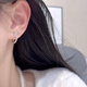 Bai Qixin women's four-piece set of earrings, earrings, diamond nail earrings, unique earrings, ear bone nails, high-end silver earrings, four-piece set of nail earrings