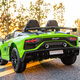 Join hands with an extra-large two-seater Lamborghini children's electric car toy that can sit on a baby's remote-controlled child stroller. Upgraded green full-featured + MP4 + 12A ultra-powerful battery, tug + portable charging + hydraulic butterfly wing door