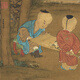 元钱选三元送喜图古代婴戏图卷轴名画复仿古画挂画 元钱选芙蓉鸳鸯图12392 40X72厘米（喷绘画心尺寸） 装裱