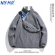 
NY-MR trendy brand co-branded stand-up collar jacket men's American retro jacket autumn casual couple wear corduroy teenager clothes YKCP-831# black 2XL (recommended 150-170Jin [Jin equals 0.5 kg])