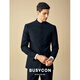 BUSYCON wool tunic suit, new Chinese style suit, high-end men's suit, black stand-up collar, banquet, engagement, wedding dress, black (two-piece suit, top + pants) 50 Reference weight 135-145Jin Jin is equal to 0.5 kg