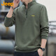 JEEP Jeep sweatshirt men's autumn and winter loose stand-up collar long-sleeved T-shirt men's casual clothes men's military green XL