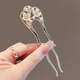 Two Worlds Elegant Artificial Pearl Flower Hairpin for Women Modern Simple Hairpin Double Plug Hairpin U-shaped Hairpin Comb Gold