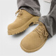 
GUQIAN Martin Boots Men's 2025 New Derby Shoes Spring Low Top Retro Workwear Shoes Thick Sole Heightening Fur Shoes Men's Trendy Camel Color 42 (260mm)