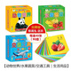 Aibao bear animal card Early education cognitive enlightenment book Children's literacy baby looking at pictures and objects toys for children [6 boxes] Movement + fruit + recognition + characters + traffic + literacy
