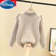 Disney Children's Cardigan Herren Big Kinderpullover New Style Boy's Turtleneck plus Samt verdickte Herbst- und Winterpullover-Babypullover im Off-White plus Samt verdickte 150