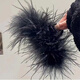 Danqin Super Immortal Ostrich Feather Hairpin Clip Large Back of the Head New Hair Shark Advanced Clip Hairpin Headgear Black Feather 13cm High-end Mainstream Color