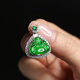 Oriental Jadeite Imperial Green Pendant S925 Silver Full Inlaid Green Smiling Mouth Always Open A-grade Jadeite Buddha Necklace Same Style for Men and Women
