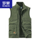 Romon Vest Men's NOUVEAU MEN'S NOUVEAU 2025 PRINTEMPS ET AUTOM ÉTÉ SUMBRE Large taille Multi-Pocket Vest Outdoor Work Gitre Derre Drying Horse Clip Men 677 Black XL