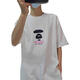 AAPE Hong Kong Purchase 23 Summer Men's Fashion Brand Ape Yan Graffiti Letters Trendy Loose Thin Short Sleeve T-Shirt 1278 White White M
