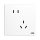 ABB switch socket panel 86 type 10A inclined five-hole socket ten sets Yingzhi series white